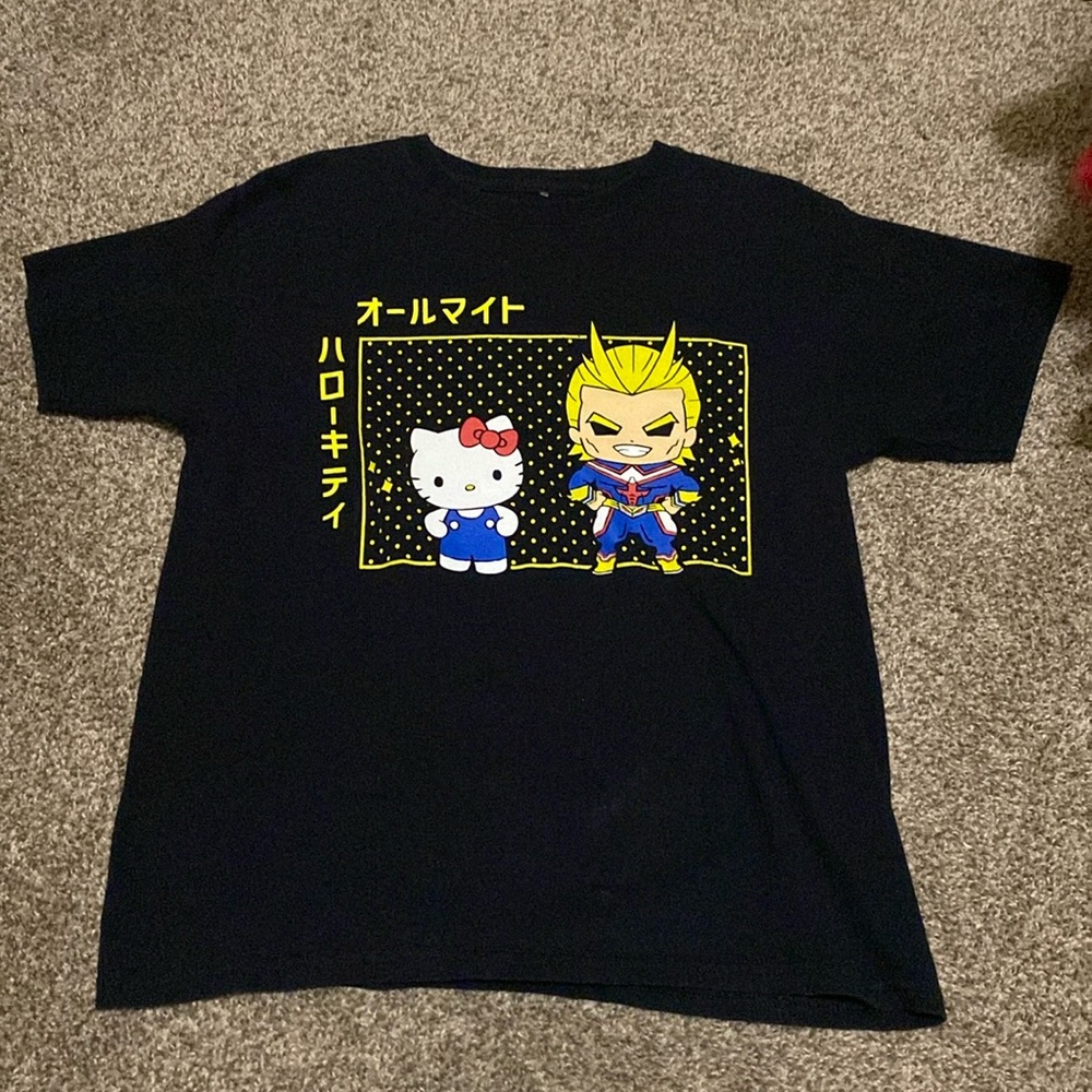 hello kitty x my hero academia shirt.